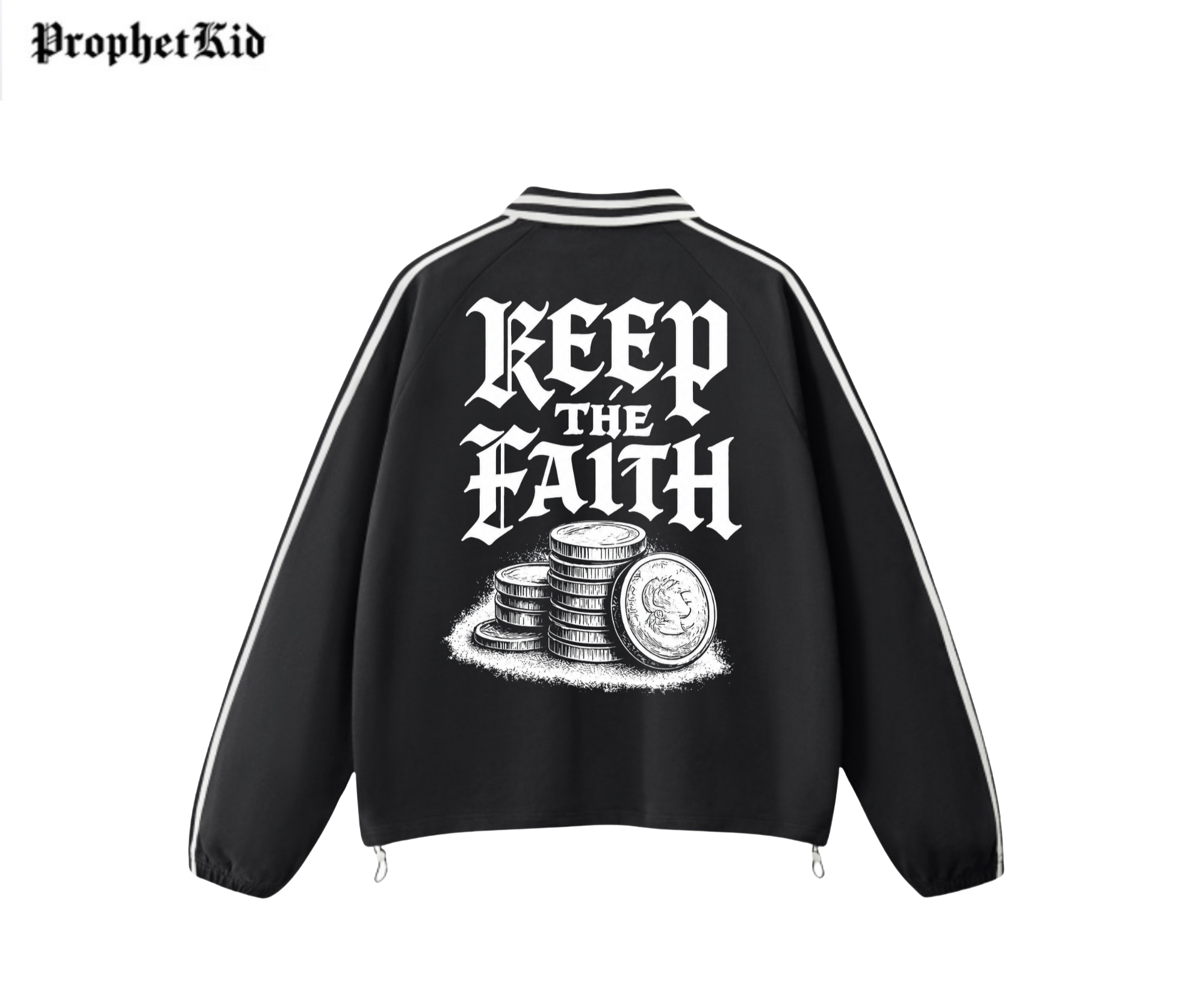 New Era Contrast Striped Lapel Collar Sweatshirt