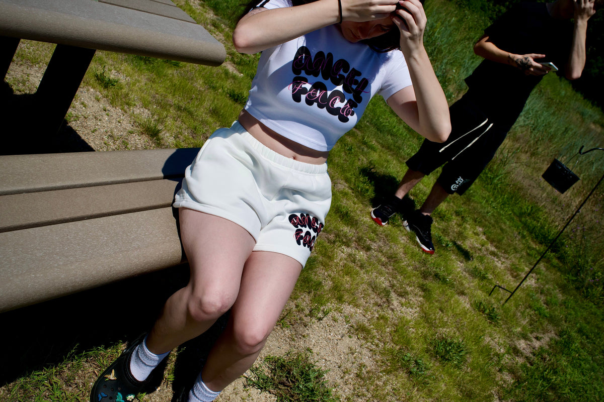 Angel Face Fleece Drawstring Sweatshorts ProphetKid