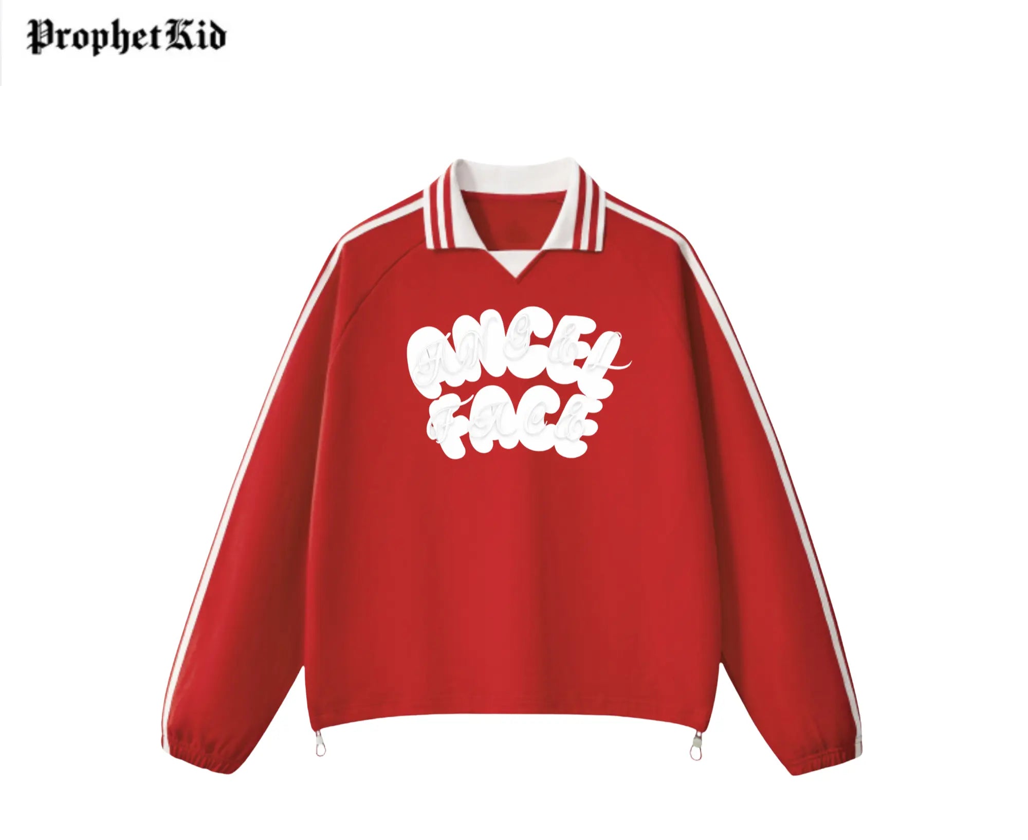 Angel Face Unbroken Contrast Striped Lapel Collar Sweatshirt
