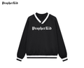 ProphetKid Minimalist V-Neck Contrast Collar Boxy Sweatshirt