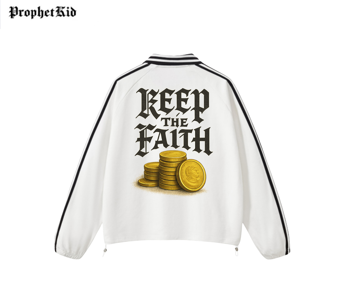 New Era Contrast Striped Lapel Collar Sweatshirt