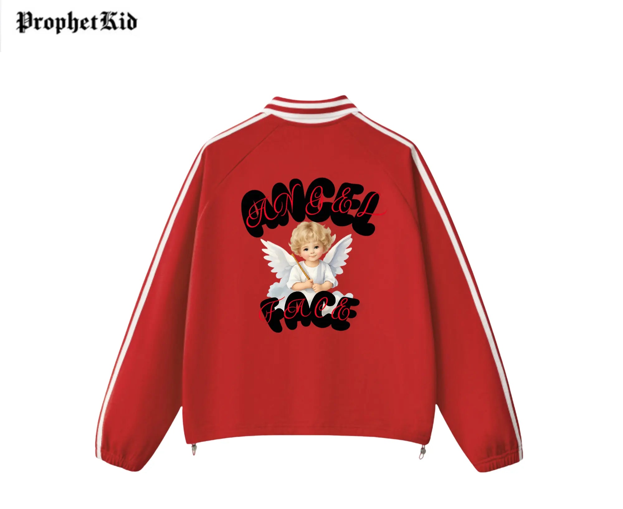 Angel Face Unbroken Contrast Striped Lapel Collar Sweatshirt