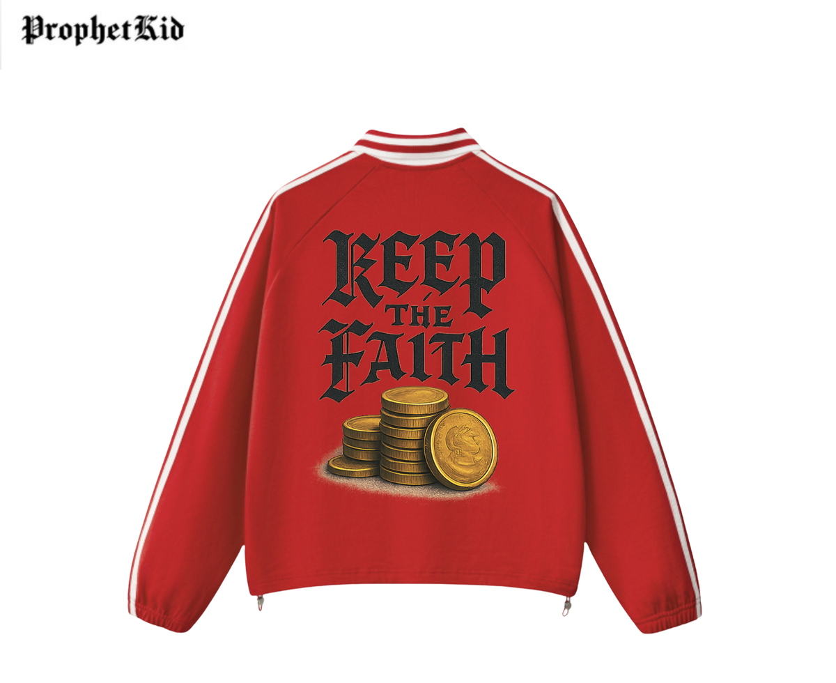 New Era Contrast Striped Lapel Collar Sweatshirt
