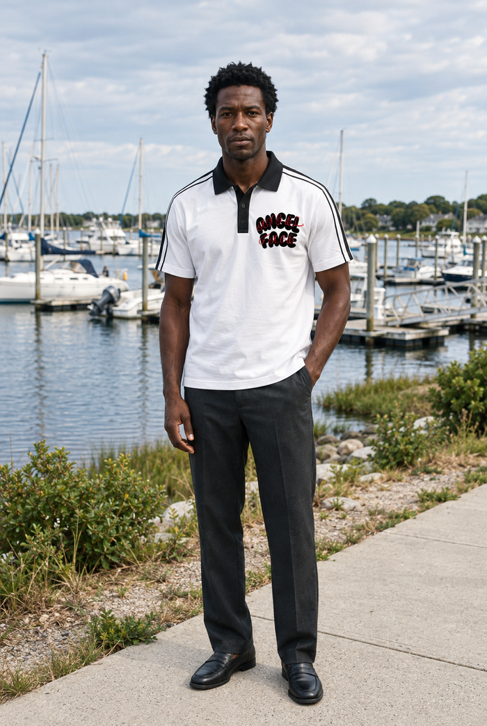 Angel Face Contrast Collar Short-Sleeve Polo Shirt ProphetKid