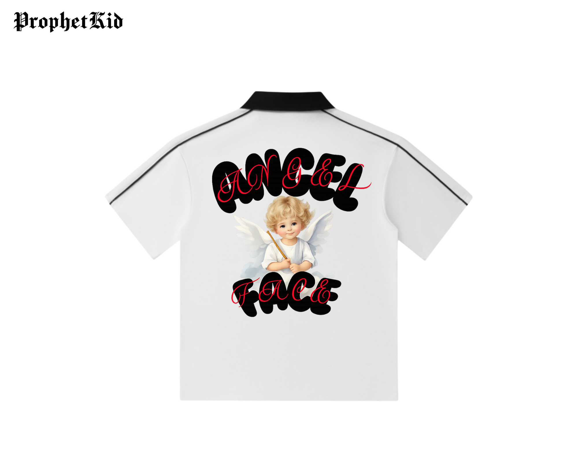 Angel Face Contrast Collar Short-Sleeve Polo Shirt